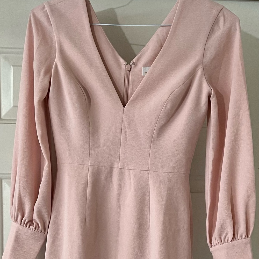 Long Sleeve Pink Cocktail Dress